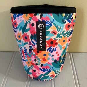 Javasok Iced Coffee Soda Insulated Neoprene Cup Sleeve Medium Abstract Floral